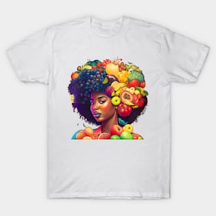 Fruitful Black Woman Healthy Food African American Women T-Shirt